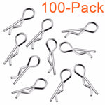 100pcs Universal 1/10th Scale Bend Body Clips Pins Sliver Black For Redcat HPI Himoto HSP Traxxas Truck Buggy Shell RC Car Parts