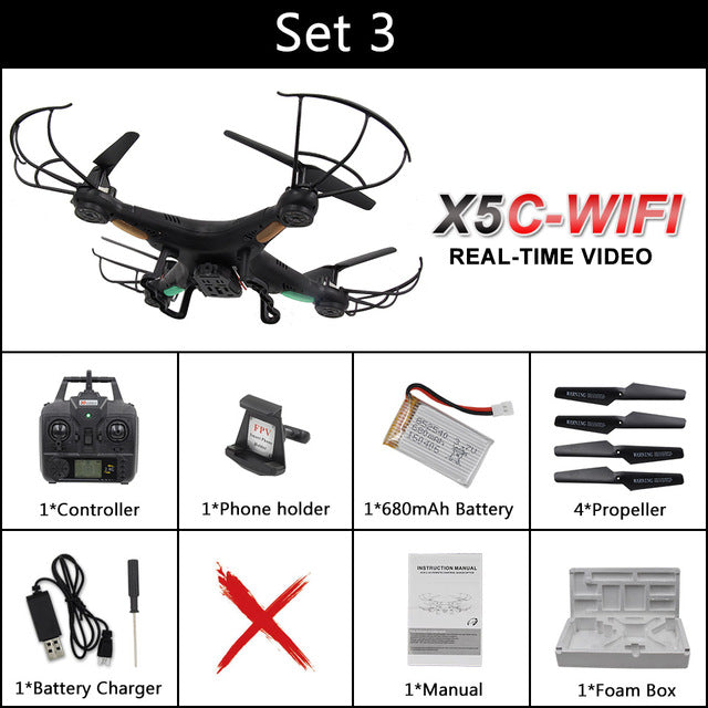 Lanbird X5C-WIFI FPV Drone with Camera HD WIFI Remote Control Quadcopter Professional Dron RC Drones vs SYMA X5SW 501S H37