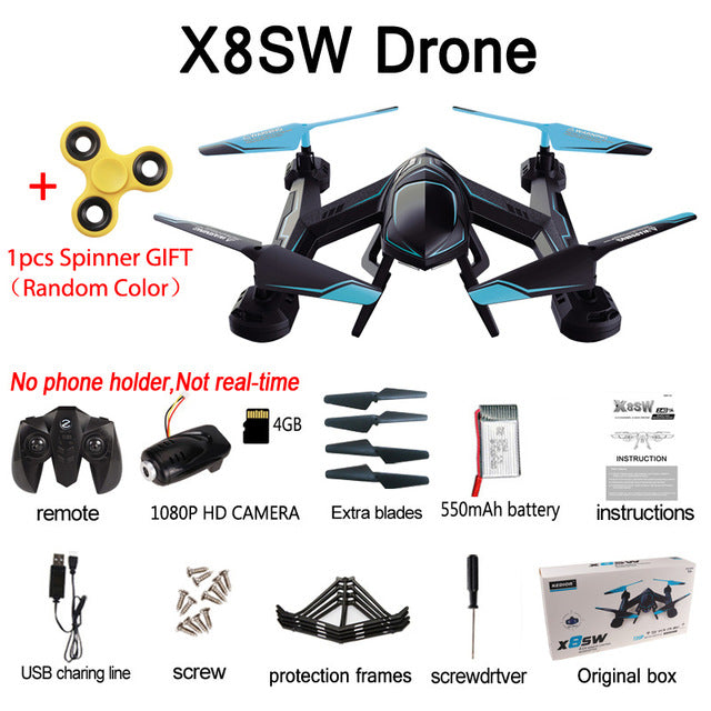 KEDIOR X8SW Quadrocopter Wifi Fpv Drone with Camera HD Rc Helicopter Quadcopter 2.4G Professional 720P Camera Helicopter