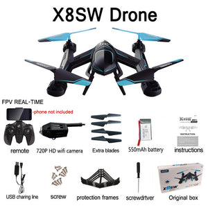 KEDIOR X8SW Quadrocopter Wifi Fpv Drone with Camera HD Rc Helicopter Quadcopter 2.4G Professional 720P Camera Helicopter